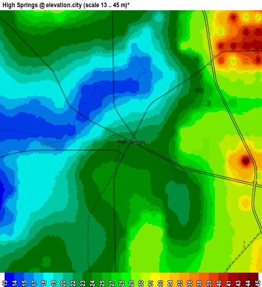 Zoom OUT 2x High Springs, United States elevation map