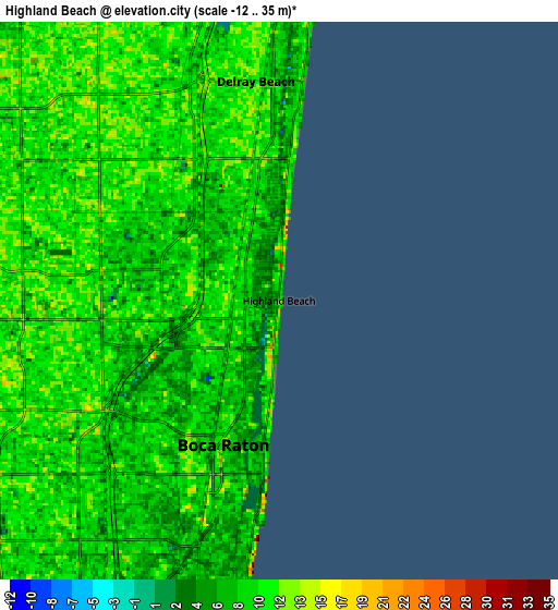 Zoom OUT 2x Highland Beach, United States elevation map