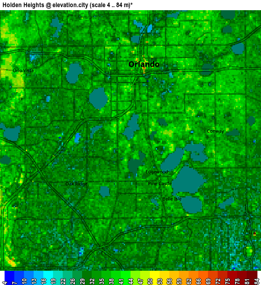 Zoom OUT 2x Holden Heights, United States elevation map