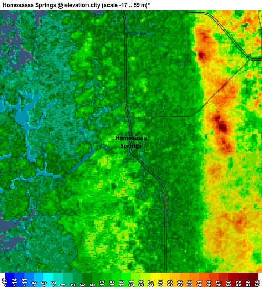 Zoom OUT 2x Homosassa Springs, United States elevation map