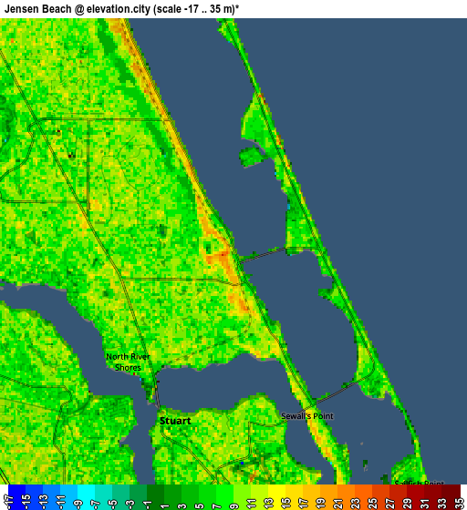 Zoom OUT 2x Jensen Beach, United States elevation map