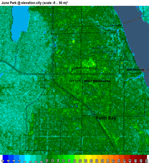 Zoom OUT 2x June Park, United States elevation map