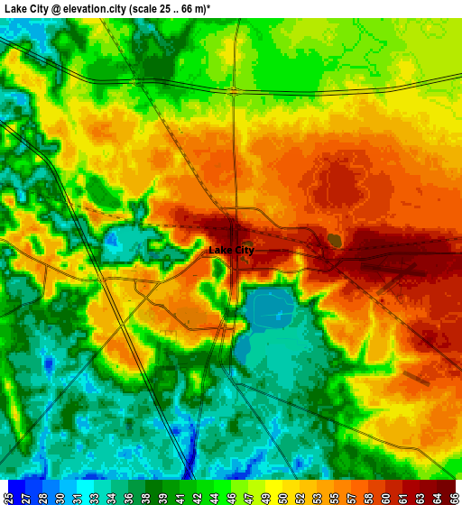 Zoom OUT 2x Lake City, United States elevation map