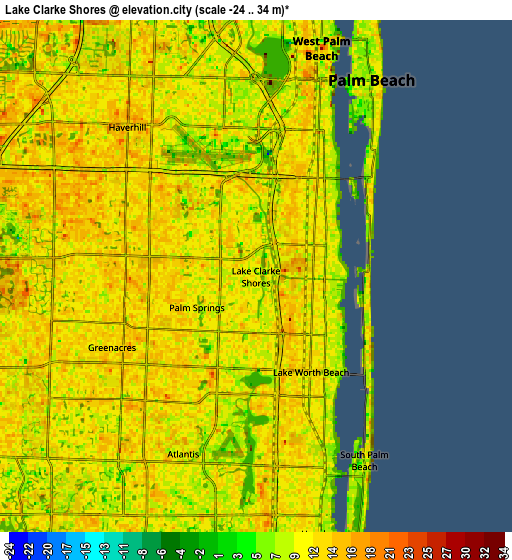 Zoom OUT 2x Lake Clarke Shores, United States elevation map