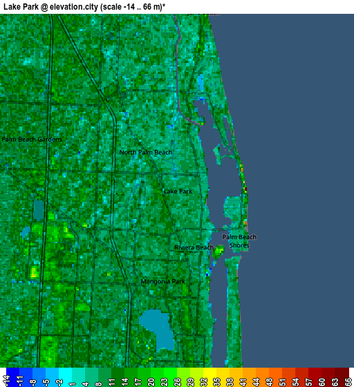 Zoom OUT 2x Lake Park, United States elevation map