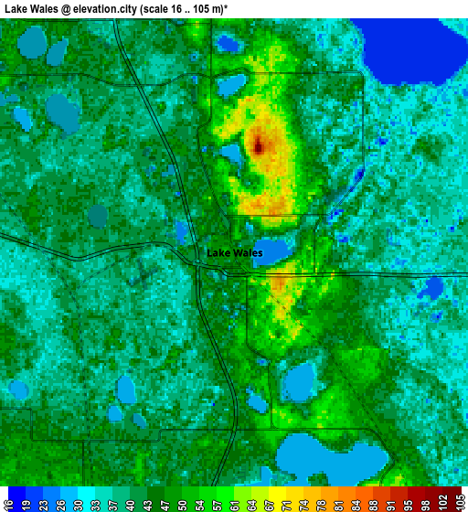 Zoom OUT 2x Lake Wales, United States elevation map