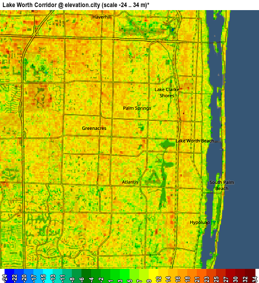 Zoom OUT 2x Lake Worth Corridor, United States elevation map