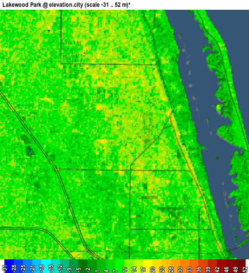 Zoom OUT 2x Lakewood Park, United States elevation map