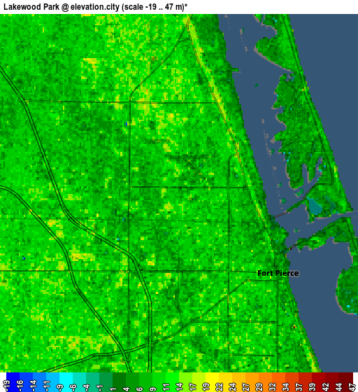 Zoom OUT 2x Lakewood Park, United States elevation map