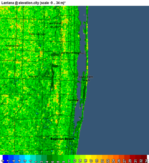 Zoom OUT 2x Lantana, United States elevation map