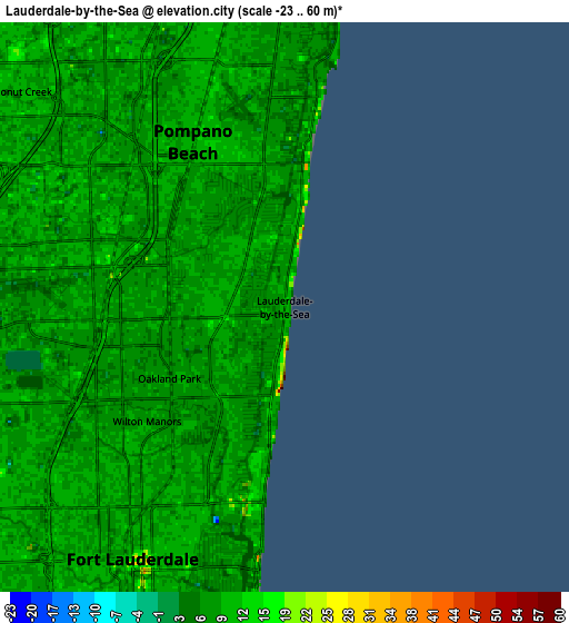 Zoom OUT 2x Lauderdale-by-the-Sea, United States elevation map