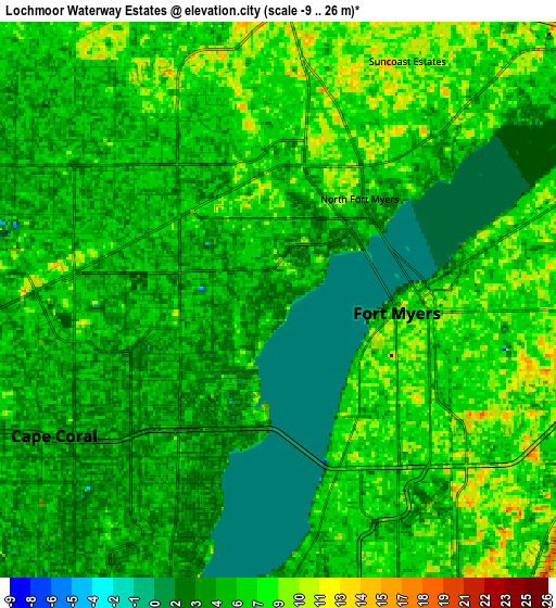 Zoom OUT 2x Lochmoor Waterway Estates, United States elevation map