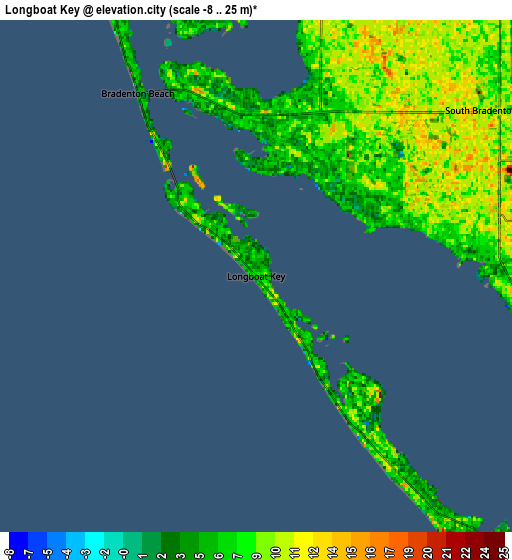 Zoom OUT 2x Longboat Key, United States elevation map