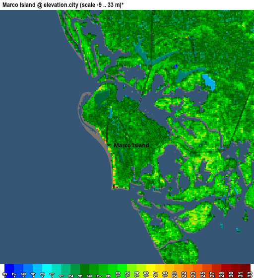 Zoom OUT 2x Marco Island, United States elevation map