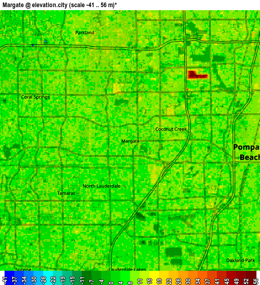 Zoom OUT 2x Margate, United States elevation map