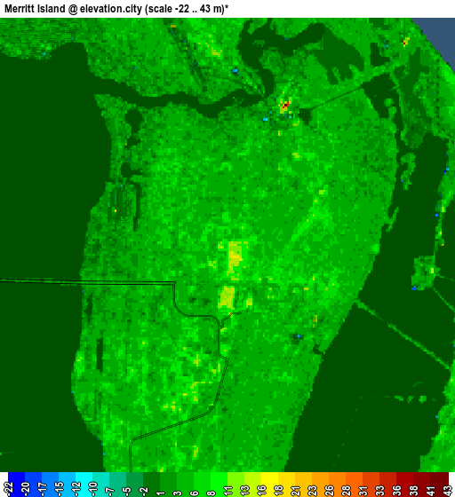 Zoom OUT 2x Merritt Island, United States elevation map