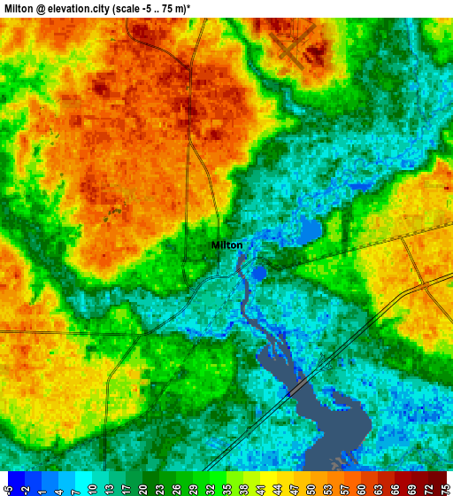 Zoom OUT 2x Milton, United States elevation map