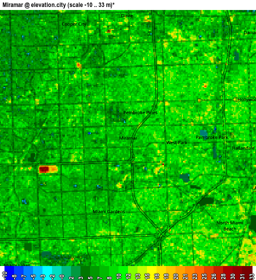 Zoom OUT 2x Miramar, United States elevation map