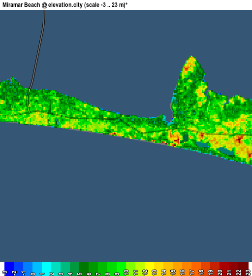 Zoom OUT 2x Miramar Beach, United States elevation map