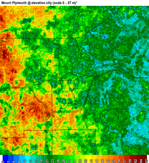 Zoom OUT 2x Mount Plymouth, United States elevation map