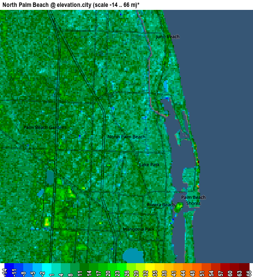 Zoom OUT 2x North Palm Beach, United States elevation map