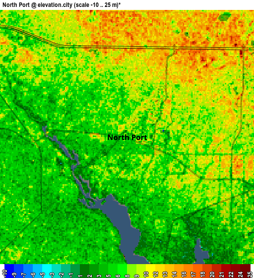 Zoom OUT 2x North Port, United States elevation map