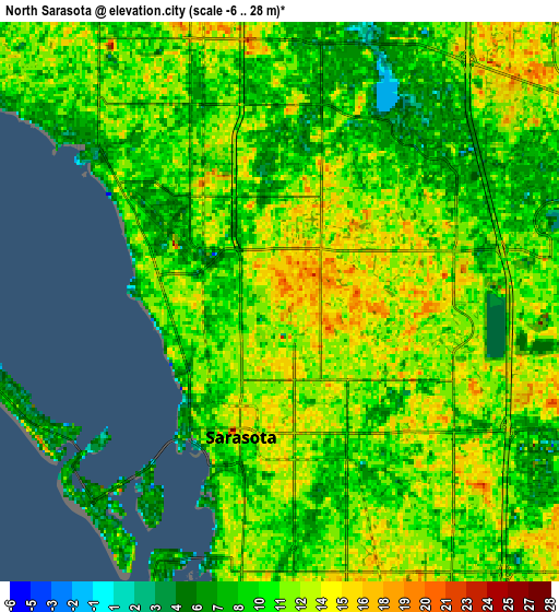 Zoom OUT 2x North Sarasota, United States elevation map