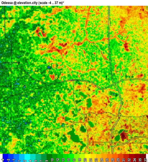 Zoom OUT 2x Odessa, United States elevation map