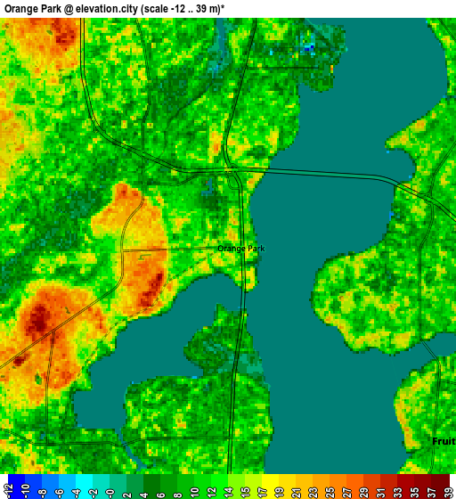Zoom OUT 2x Orange Park, United States elevation map