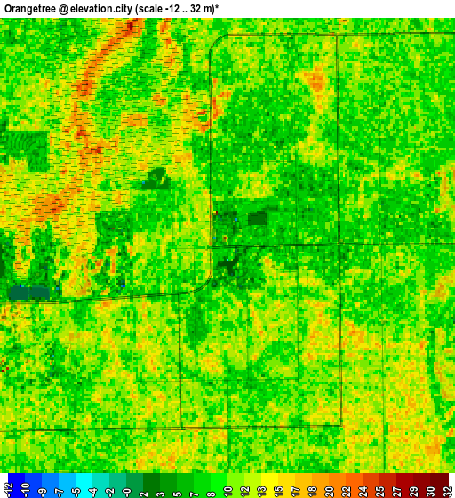 Zoom OUT 2x Orangetree, United States elevation map