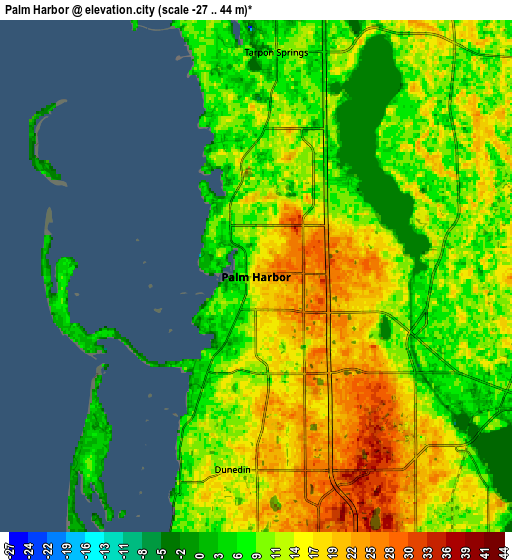 Zoom OUT 2x Palm Harbor, United States elevation map