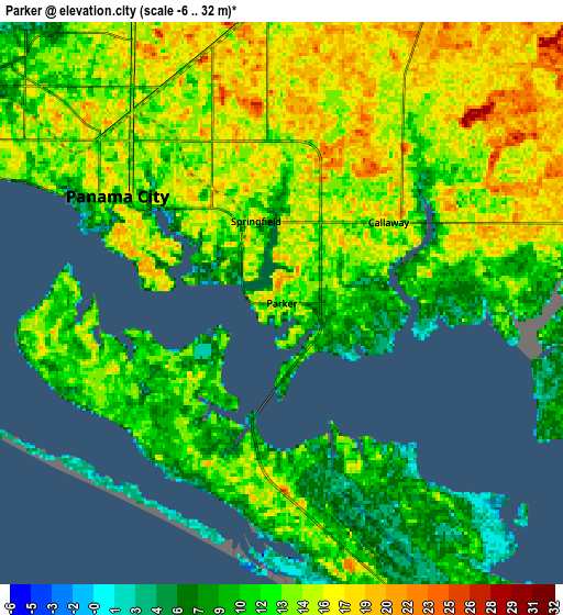 Zoom OUT 2x Parker, United States elevation map