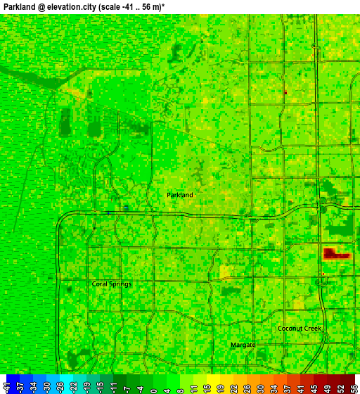 Zoom OUT 2x Parkland, United States elevation map