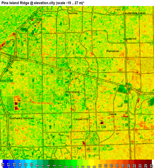 Zoom OUT 2x Pine Island Ridge, United States elevation map