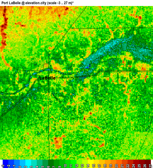 Zoom OUT 2x Port LaBelle, United States elevation map