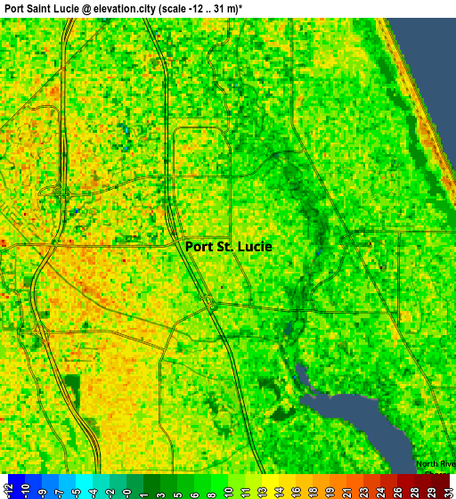 Zoom OUT 2x Port Saint Lucie, United States elevation map