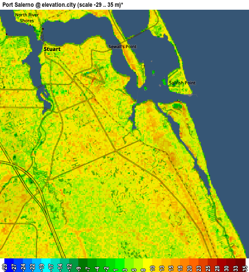 Zoom OUT 2x Port Salerno, United States elevation map