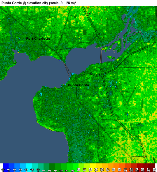 Zoom OUT 2x Punta Gorda, United States elevation map