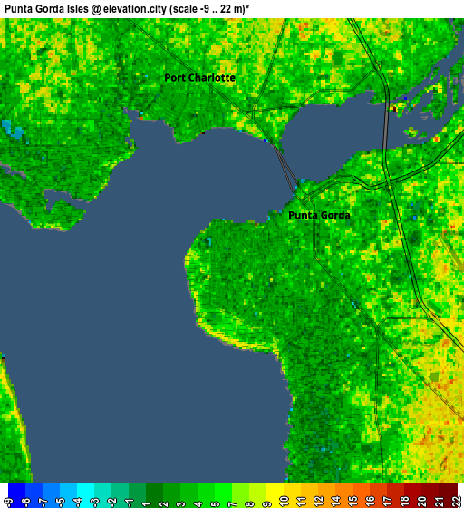 Zoom OUT 2x Punta Gorda Isles, United States elevation map