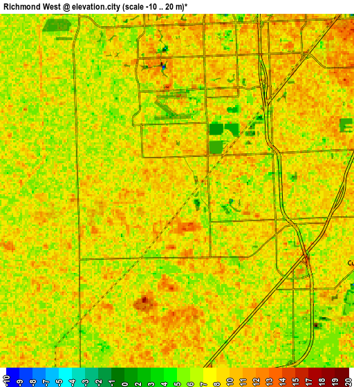 Zoom OUT 2x Richmond West, United States elevation map