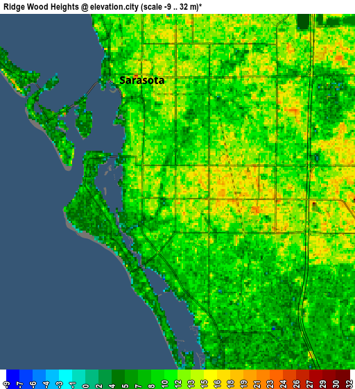 Zoom OUT 2x Ridge Wood Heights, United States elevation map