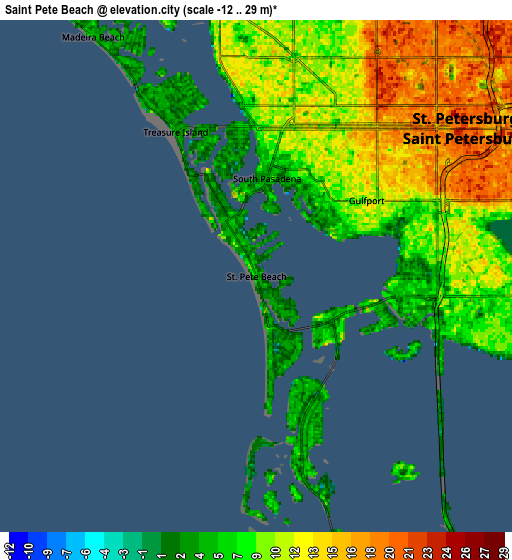 Zoom OUT 2x Saint Pete Beach, United States elevation map