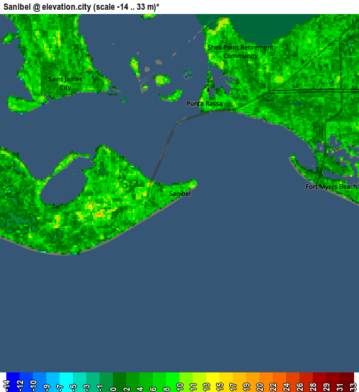 Zoom OUT 2x Sanibel, United States elevation map