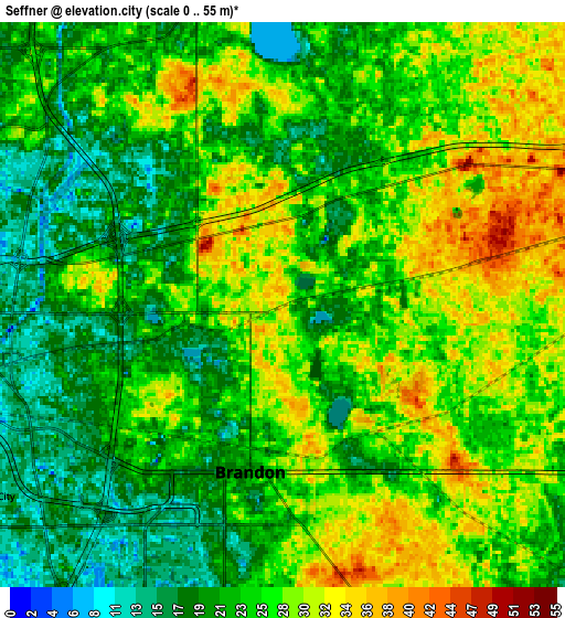 Zoom OUT 2x Seffner, United States elevation map