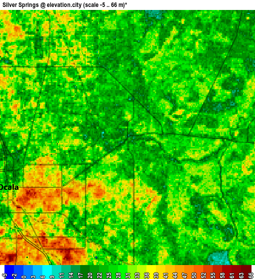 Zoom OUT 2x Silver Springs, United States elevation map