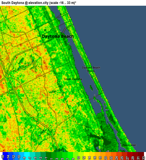 Zoom OUT 2x South Daytona, United States elevation map