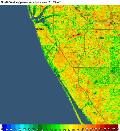 Zoom OUT 2x South Venice, United States elevation map