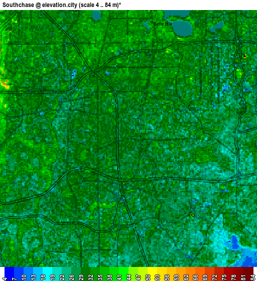 Zoom OUT 2x Southchase, United States elevation map