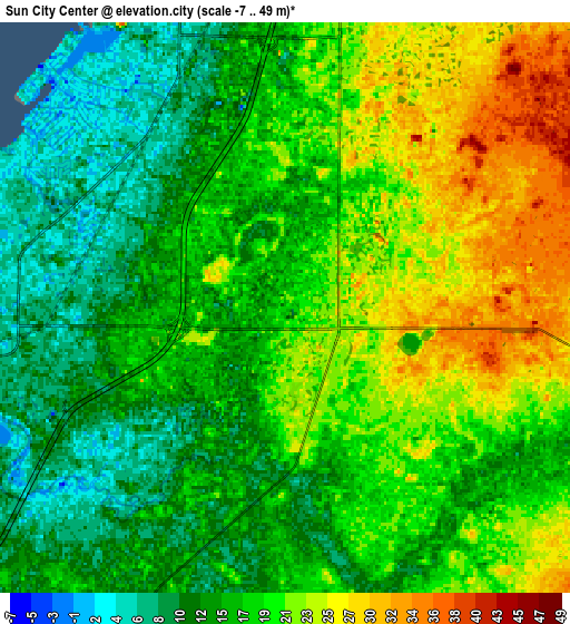 Zoom OUT 2x Sun City Center, United States elevation map