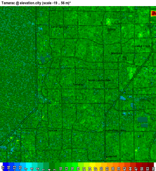 Zoom OUT 2x Tamarac, United States elevation map